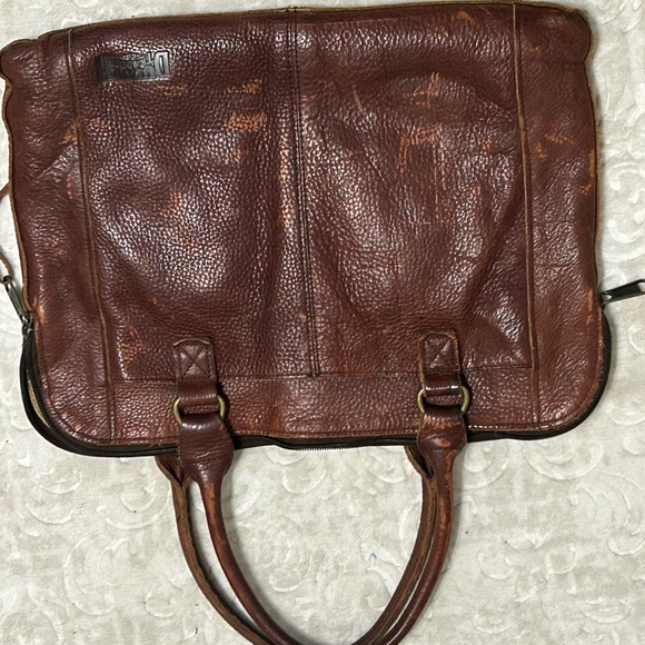 Duluth Trading Co. Laptop Brown leather mail handbag - Picture 8 of 13